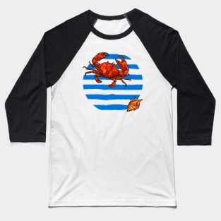 Navy pattern - Crab Baseball T-Shirt